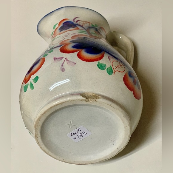 19th Century Gaudy Welsh Grape Pattern Hand Painted Luster Jug Handled Pitcher - Picture 11 of 16